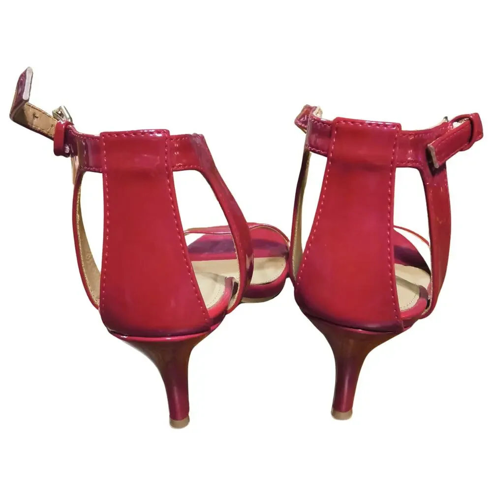 New Directions Women's Size 8 Red High Heel Pumps With Ankle Straps